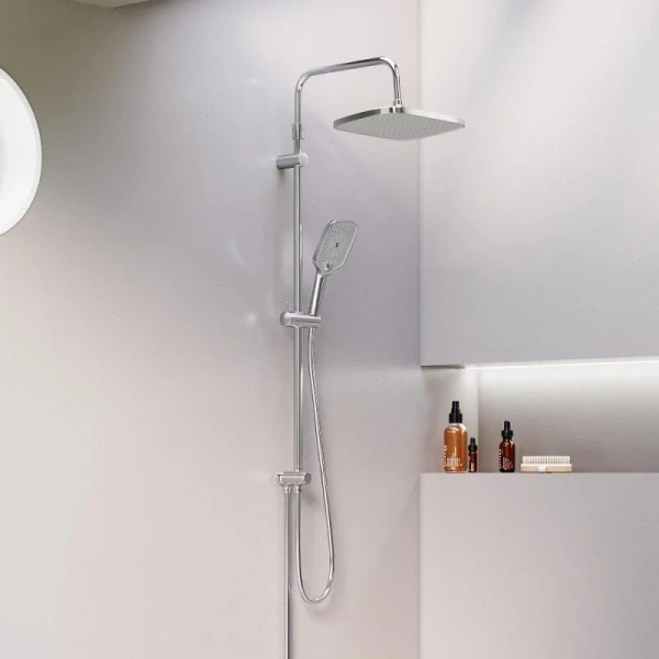 Душевая стойка Damixa Gala 953000 латунь (детальная фотография), хром, черные