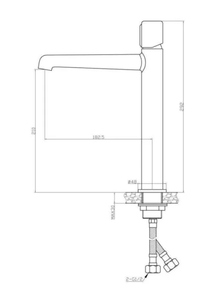 Смеситель для раковины BelBagno Uno черный матовый UNO-LMC-NERO-W0 (детальная фотография), для раковины
