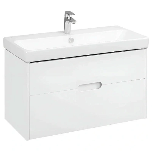 Тумба под раковину подвесная Акватон Оливия 90 см белая матовая - фото 1