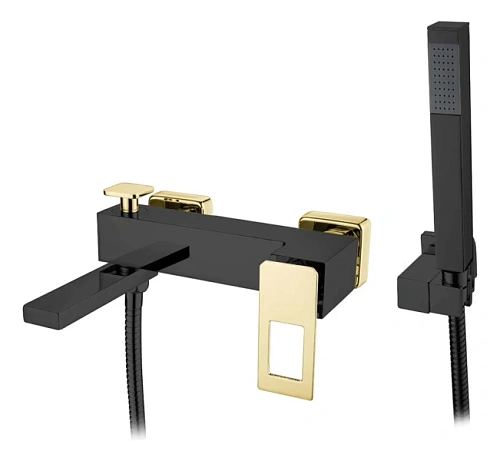 Смеситель для ванны Boheme Q черный/золото - фото 2