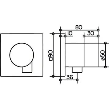 Встраиваемый запорный вентиль с выводом для  шланга DN 15 Keuco IXMO 59541 010102 (детальная фотография), в наличии, по запросу