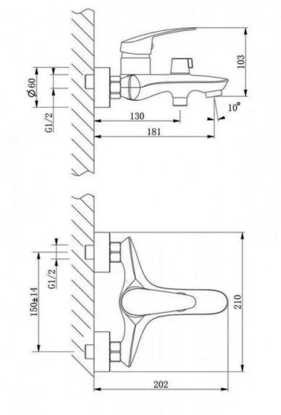 Смеситель для ванны Lemark Linara с коротким изливом LM0414C (детальная фотография), для ванны