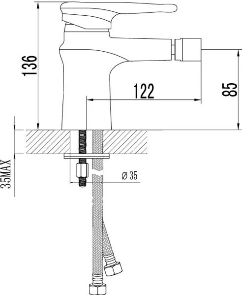 Смеситель для биде Lemark Status LM4408C (детальная фотография), для биде