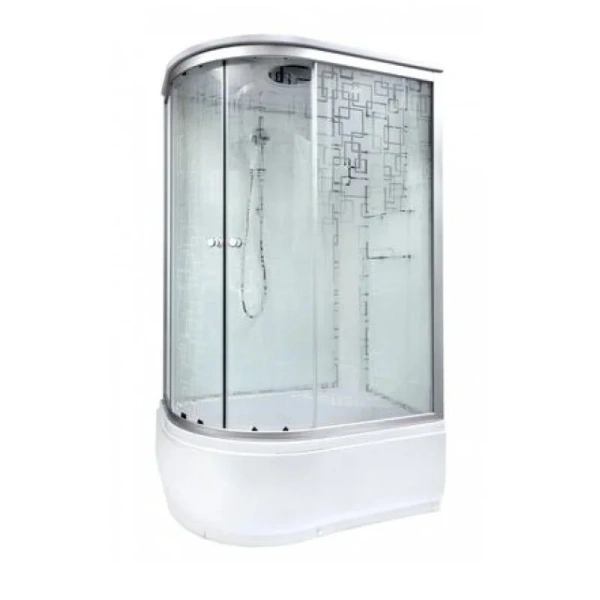 Душевая кабина Deto EM 120x80 см угловая EM4512R (детальная фотография), угловые, недорогие, для дачи, без гидромассажа, c тропическим душем, с вентиляцией, с крышей, с сиденьем
