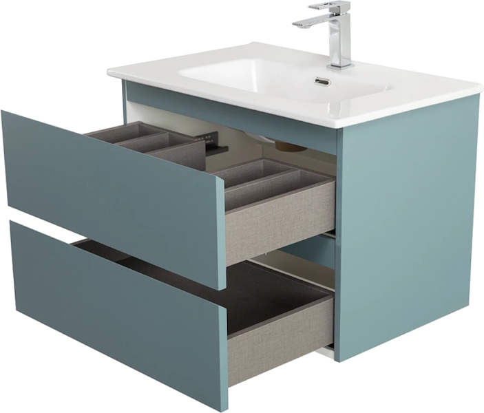 Тумба под раковину подвесная BelBagno Kraft 70 см голубой матовый KRAFT 39-700/390-2C-SO-AO (детальная фотография), 70 см