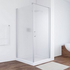 Душевой уголок профиль матовый хром стекло сатин Vegas-glass