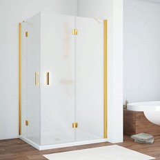 Душевой уголок профиль золотой стекло сатин Vegas-glass