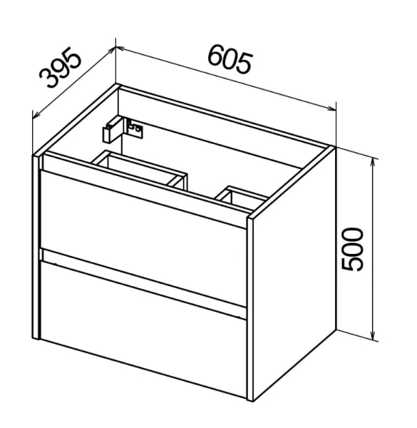 Тумба под раковину подвесная BelBagno Kraft 60 см bianco opaco KRAFT 39-600/390-2C-SO-BO (детальная фотография), нет в наличии