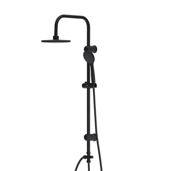 Душевая стойка Dorff Comfort с тропическим душем, черная D0708000BL (детальная фотография)