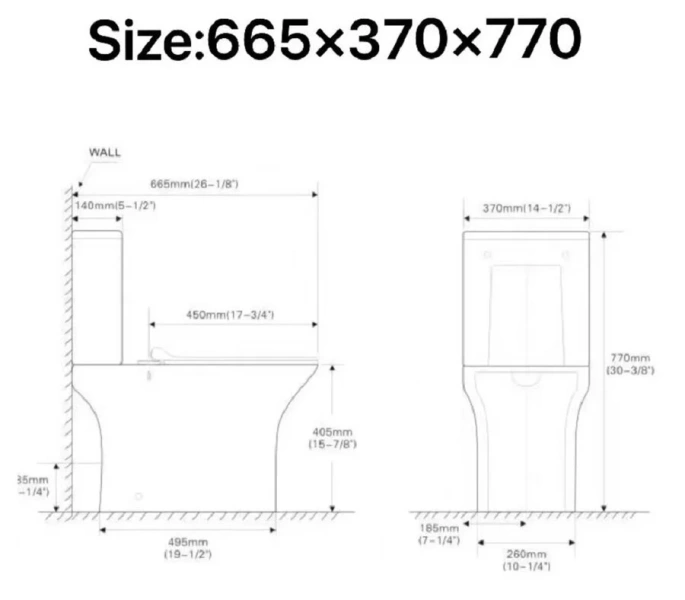 Унитаз компакт SantiLine сиденье микролифт SL-5023 (детальная фотография), напольные