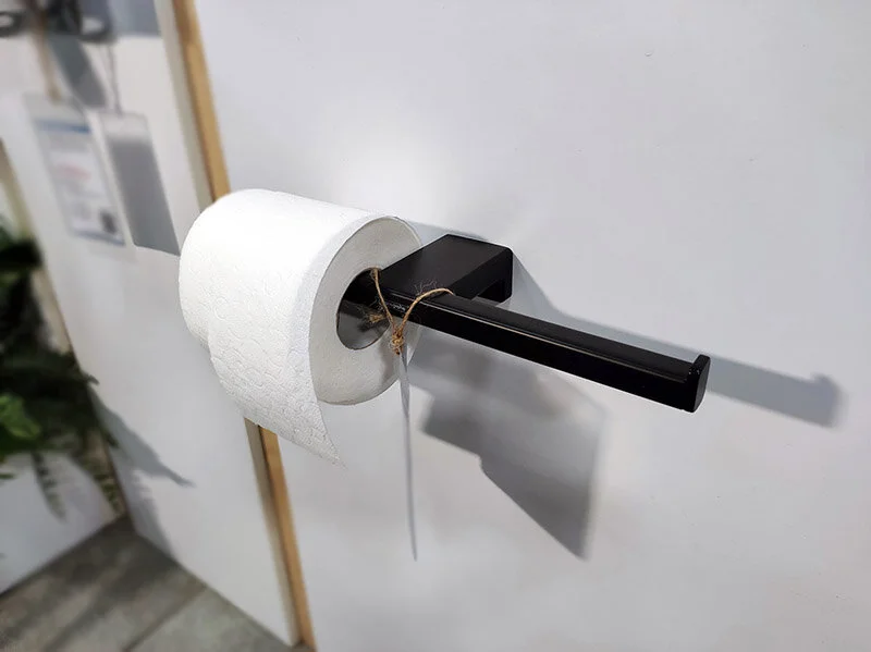 Бумагодержатель Hansgrohe AddStoris черный матовый 41748670 (детальная фотография), настенные