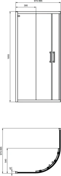 Душевой уголок Ideal Standard Connect 2 100х100 см черный профиль K9252V3 (детальная фотография), черные