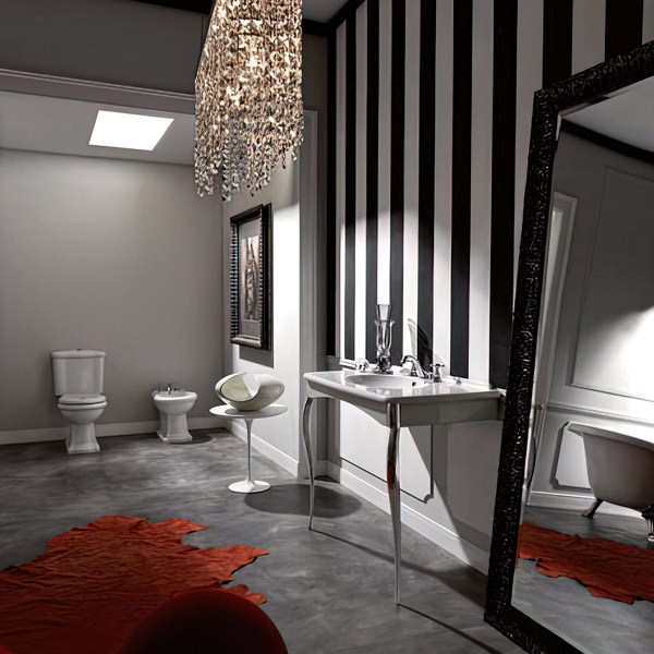 Раковина консоль Kerasan Retro белая 1049K0 bi*3 cr legs (детальная фотография), белые