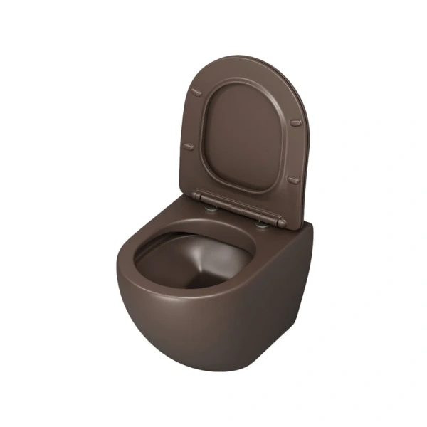Унитаз подвесной Grossman Color коричневый матовый GR-4455BRMS (детальная фотография), современные, hi-tech, круглые