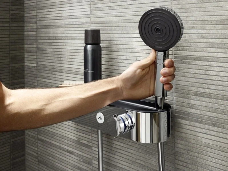 Лейка для душа Hansgrohe Pulsify 24110 пластик (детальная фотография), современные, hi-tech