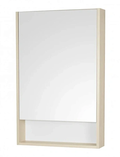 Зеркальный шкаф Акватон Сканди 55 см белый глянцевый/дуб верона - фото 6