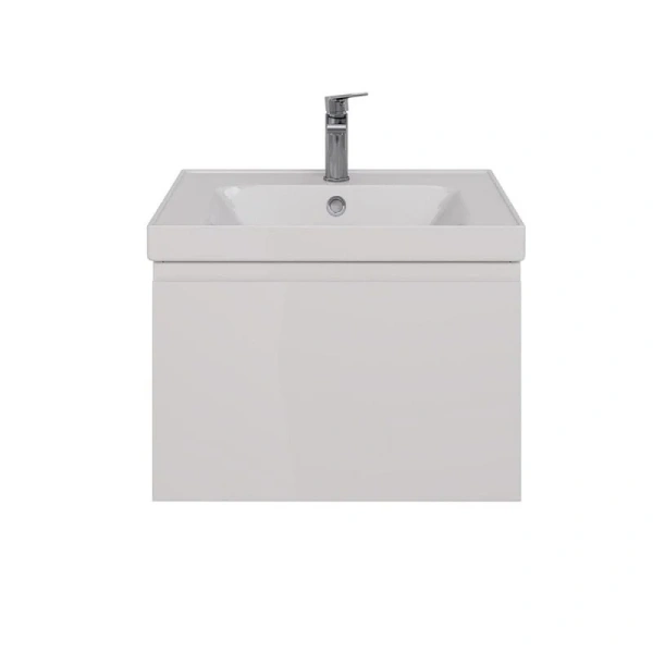 Тумба под раковину подвесная Lemark Veon Mini 60 см белый глянец LM02VM60T (детальная фотография), подвесная, пристенная