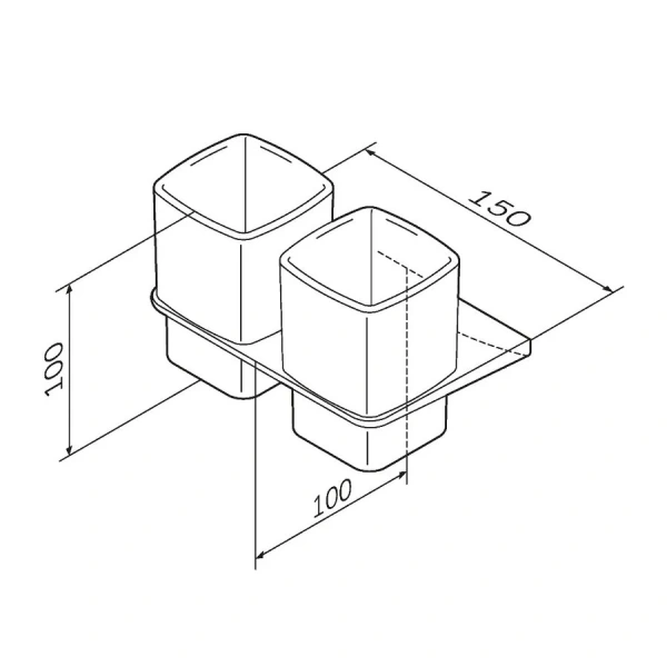 Стакан для ванной Am.Pm Inspire 2.0 двойной A50A343400 (детальная фотография), современные, hi-tech