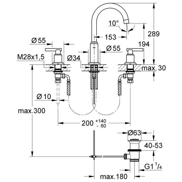 Схема (детальная фотография), для раковины