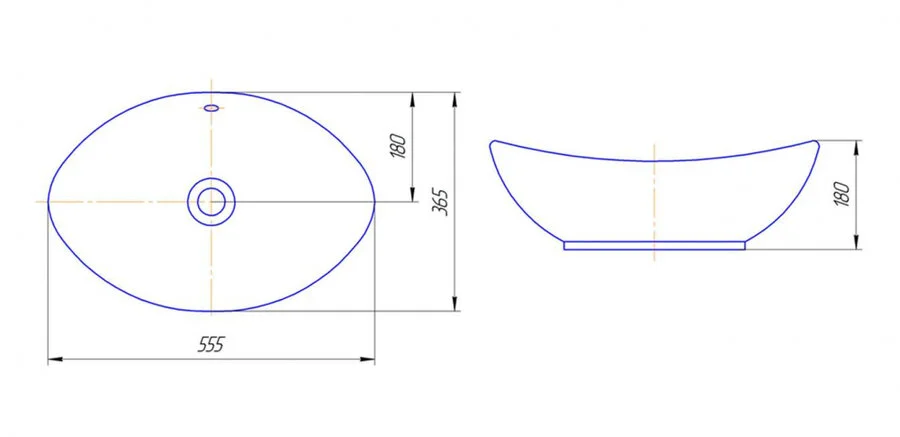 Раковина Kirovit Гамма 55 см фарфор Вн Крв13 (детальная фотография), 55 см