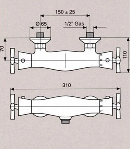 Смеситель для душа термостатический Emmevi 31300 Spirit New 31300/CR (детальная фотография), для душа