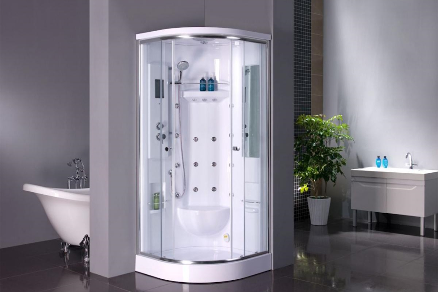 Душевая кабина BandHours Space 150141101 (детальная фотография), четверть круга