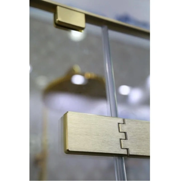 Душевая дверь в нишу Cezares Bellagio 120 см профиль брашированное золото BELLAGIO-B-12-120-C-BORO (детальная фотография), распашные