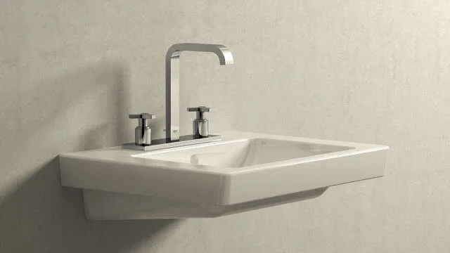 Смеситель для раковины Grohe Allure 20143000 (детальная фотография), двухвентильные