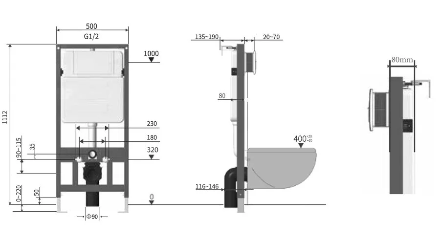 Инсталляция для унитаза Vincea синяя VIS-601 (детальная фотография), для унитаза