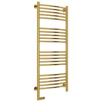 Полотенцесушитель электрический левый, цвет золото перемычка выгнутая Сунержа Богема 2.0 1200х500