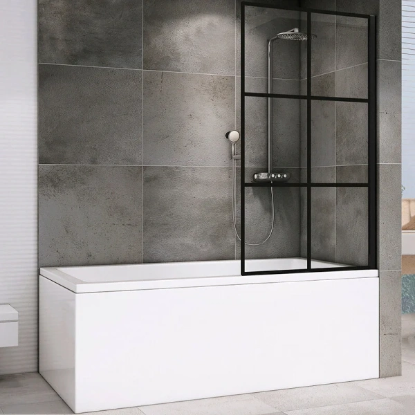 Неподвижная стенка Abber Immer Offen 80x140 см стекло прозрачное с рисунком AG72080B (детальная фотография)