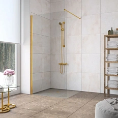 Душевая перегородка Vegas-Glass EAF LUX профиль золото