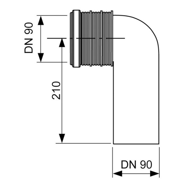 Фановый отвод Tece TECEprofil пластиковый 9820134 (детальная фотография), в наличии