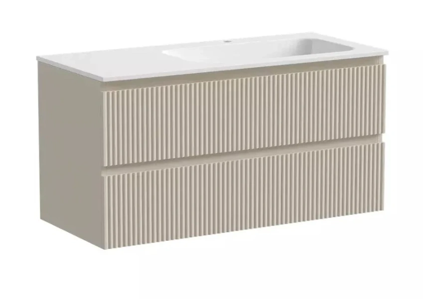 Тумба под раковину подвесная Sancos Snob R 100 см правая, beige soft SNR100RCE (детальная фотография)
