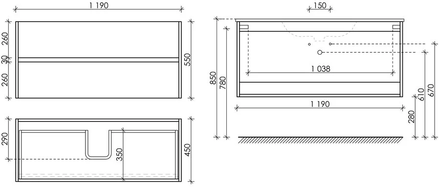 Тумба под раковину подвесная Sancos Urban 120 см белый глянец UR120-1W (детальная фотография), в наличии