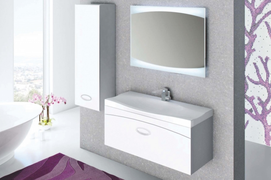 Мебель для ванной La Beaute SOMME 100 (детальная фотография), современная, hi-tech