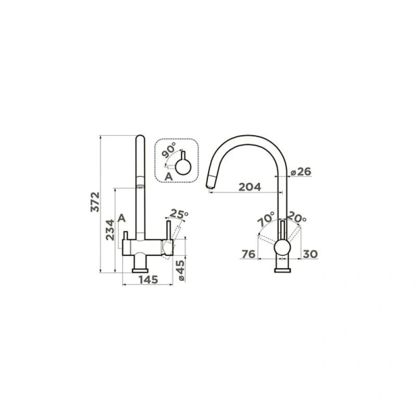 Смеситель для питьевой воды Omoikiri Yamada-P PA пастила 4974260 (детальная фотография), для кухни, для питьевой воды с фильтром