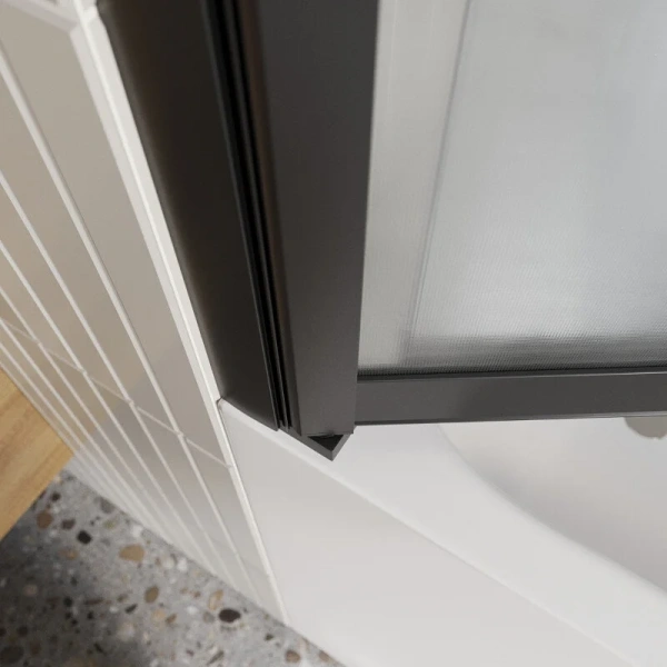 Шторка для ванны BelBagno Luce 90х145 см стекло прозрачное профиль черный LUCE-VF-11-90/145-P-NERO (детальная фотография), черный