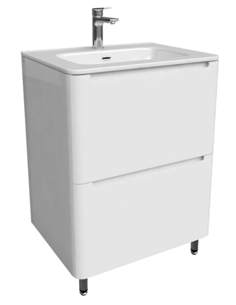 Тумба с раковиной напольная IDDIS Edifice 60 см белая EDI60WFi95K (детальная фотография)