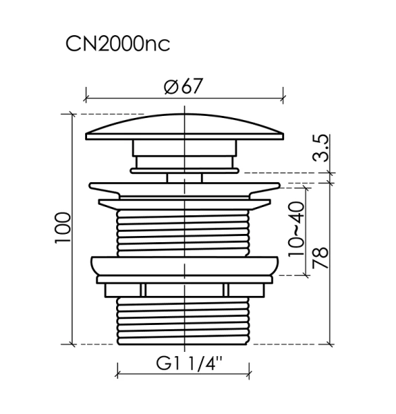 Донный клапан Ceramica Nova хром CN2000CHnc (детальная фотография), нет в наличии