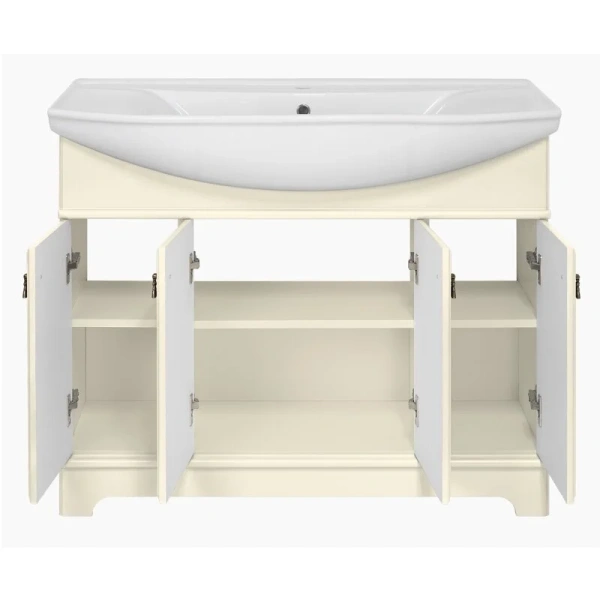 Тумба под раковину напольная Misty Лувр 105 см слоновая кость П-Лвр01105-1014 (детальная фотография), напольная, пристенная