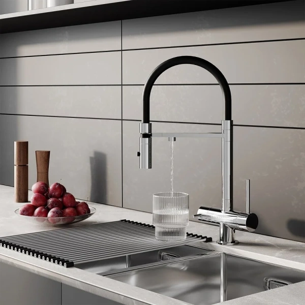 Смеситель для питьевой воды IDDIS Ace с гибким изливом хром ACESBFFi05 (детальная фотография), на мойку, на столешницу