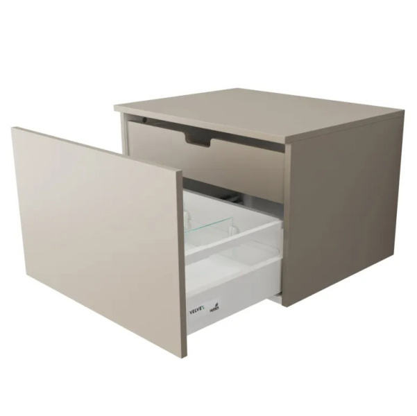Тумба подвесная Velvex Unit 60 см бежевый шелк tpUNI.60.H40.Y.VY-215 (детальная фотография), 60 см
