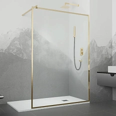 Душевая перегородка RGW Walk In WA-12G 90 см профиль золото