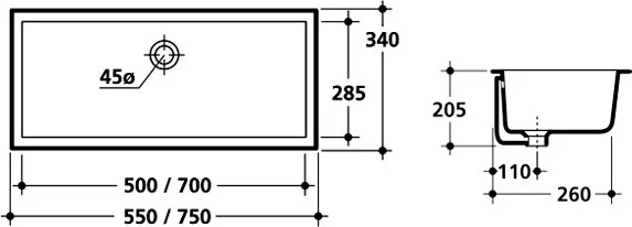 Раковина Kerasan Lavabi Arredo 75 см встраиваемая 022501 (детальная фотография), встраиваемые (в столешницу), пристенные