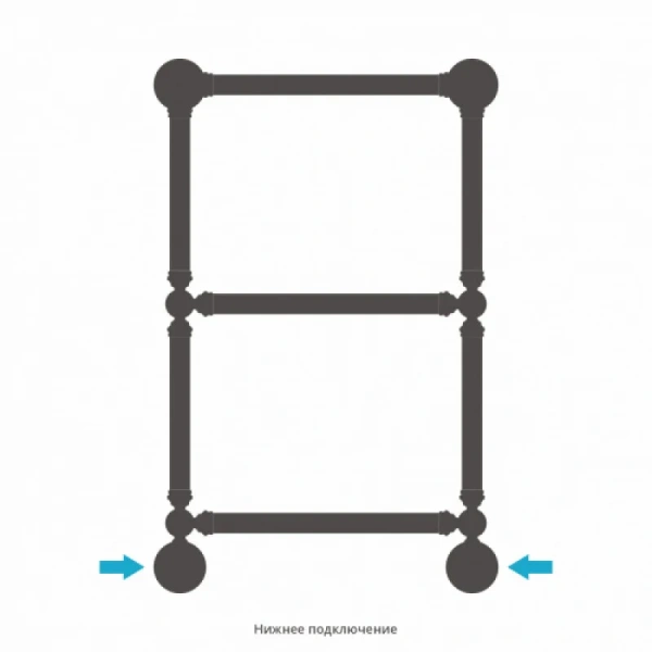 Полотенцесушитель водяной Сунержа Ренессанс 40х66 см матовая шампань 022-0281-6640 (детальная фотография), лесенка, вертикальные