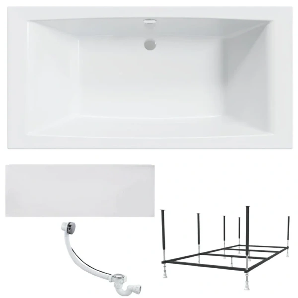 Ванна акриловая 1MarKa Aelita 01аэ2010кп, 200 x 100 см, цвет белый (детальная фотография), без гидромассажа