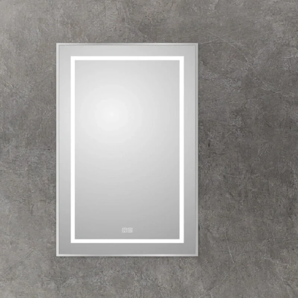 Зеркало с подсветкой BelBagno Kraft 50 см сатин SPC-KRAFT-500-900-LED-TCH-WARM (детальная фотография), в раме