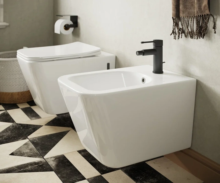 Унитаз подвесной Ceramica Nova Metric безободковый CN3007 (детальная фотография), прямоугольной формы