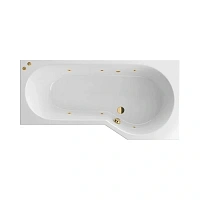 Ванна гидромассажная Excellent Be Spot Soft 160 x 80 см, правая, белый/золото, WAEX.BSP16.SOFT.GL